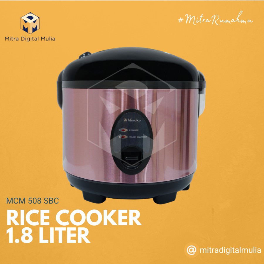 Miyako MCM 508 SBC Rice Cooker 1.8 Liter Stainless | Shopee Indonesia