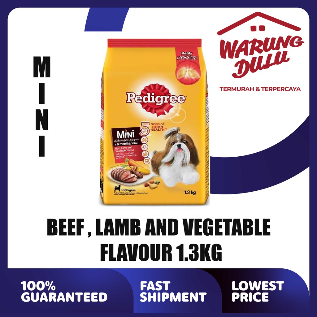 PEDIGREE BEEF LAMB VEG (MINI) 1.3KG