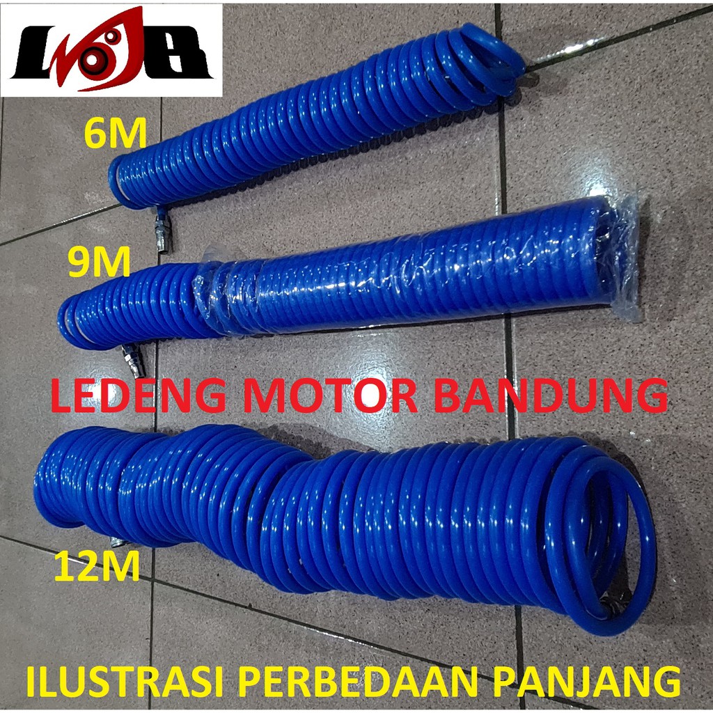 Selang Angin Kompresor Slang Spiral 6m Recoil Hose Air Compressor 6 9 12 Meter Compresor