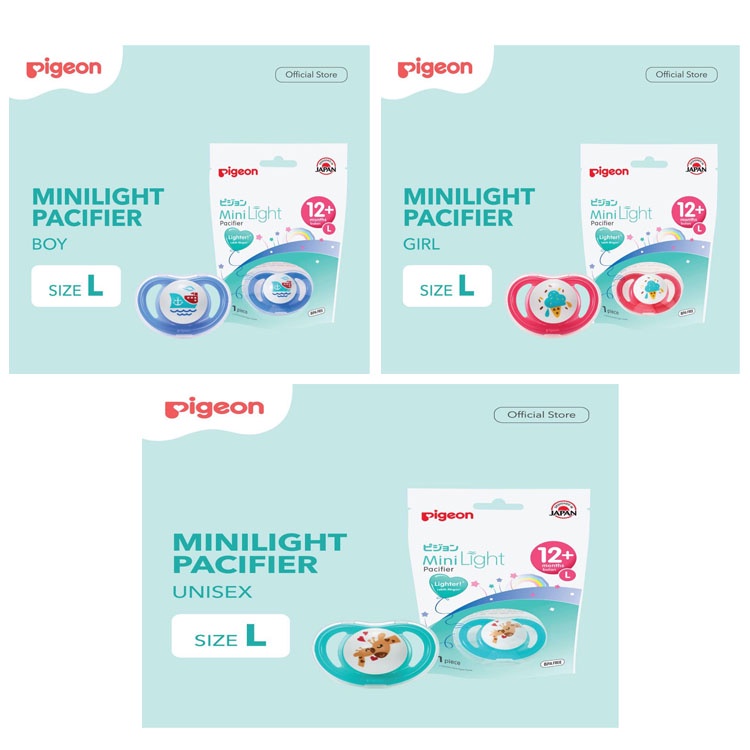 Pigeon Baby Mini Light Silicone Pacifier S M L | Empeng Bayi Ada Tutup-Size L