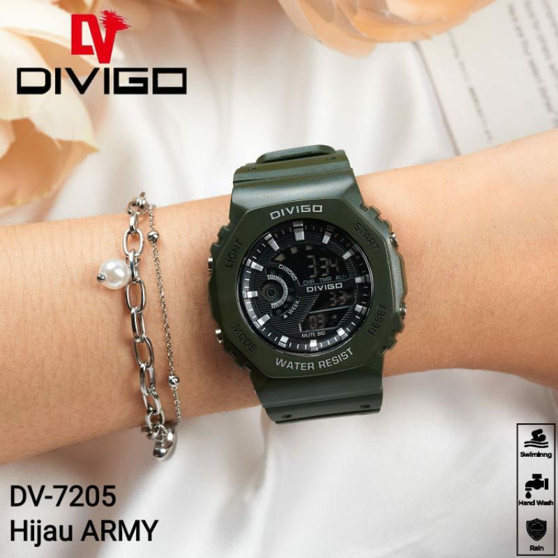 Dv 7205 Jam Tangan Divigo Pria Wanita Rubber Best Seller