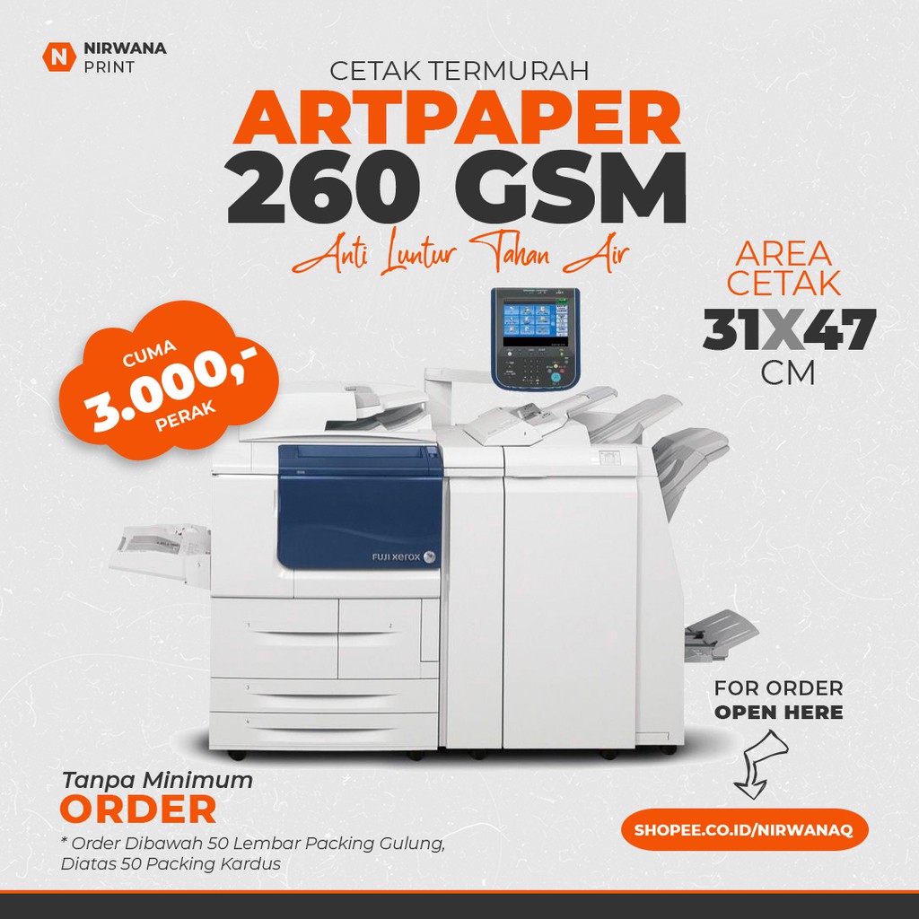 

Cetak Digital Print Artpaper 260 gsm A3+ | Cetak AP260 Anti Luntur