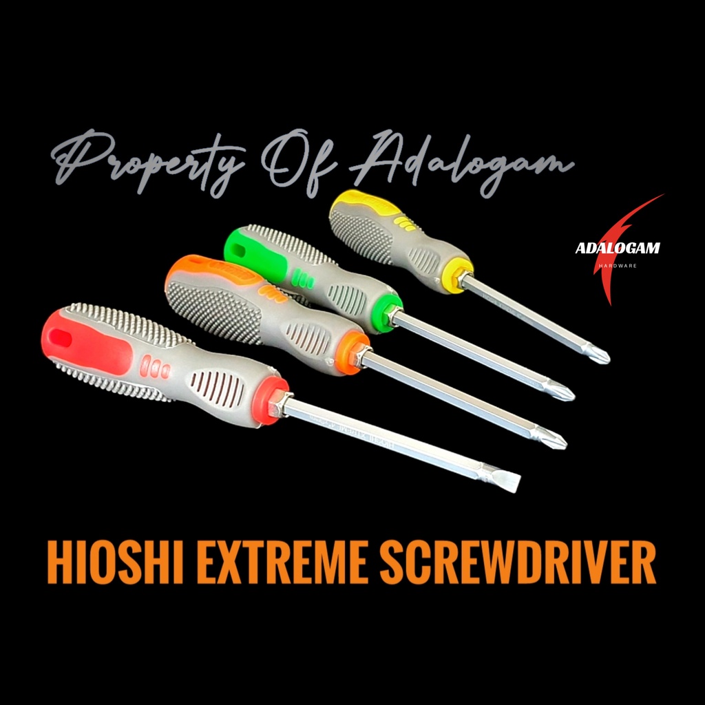 HIOSHI Extreme Obeng Bolak Balik Plus Minus Gagang Karet HD