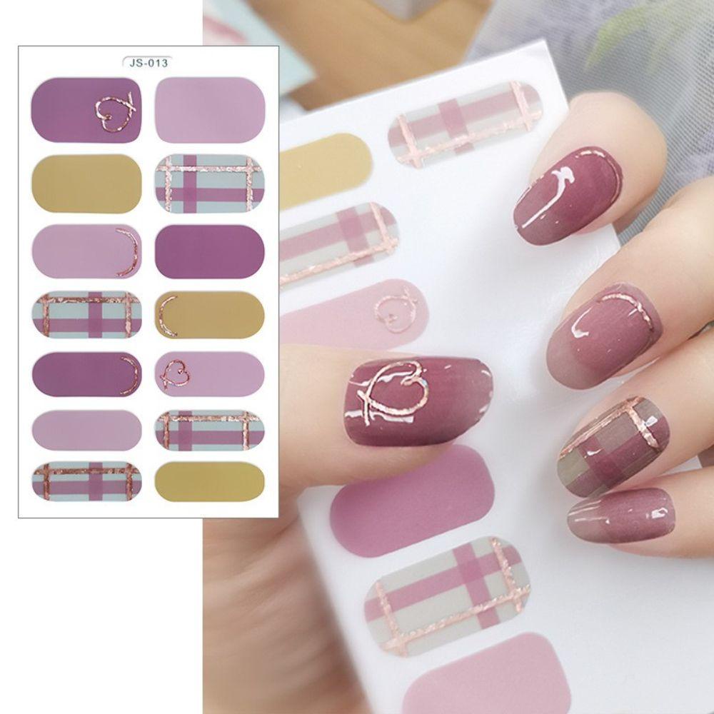 AUGUSTINA Agustinina Self-Adhesive Nail Stiker Bersinar Ikatan Simpul Dekorasi Kuku Nail Art Slider Relief Patung DIY Kuku Decals