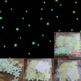 Stiker dinding 100pcs stiker bintang nyala di kegelapan Stiker dinding 100pcs stiker bintang nyala di kegelapan