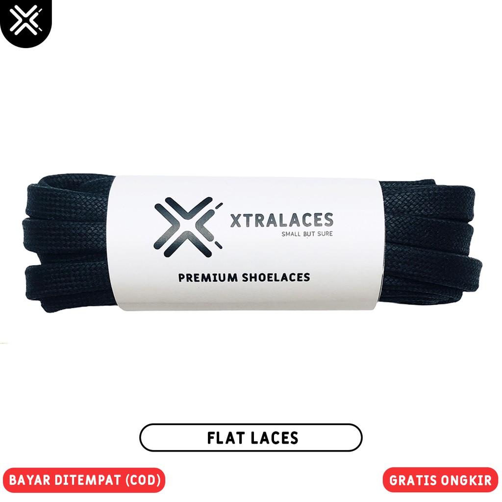 (BEST SELLER) TALI SEPATU LILIN GEPENG HITAM (WAXED LACES)-3