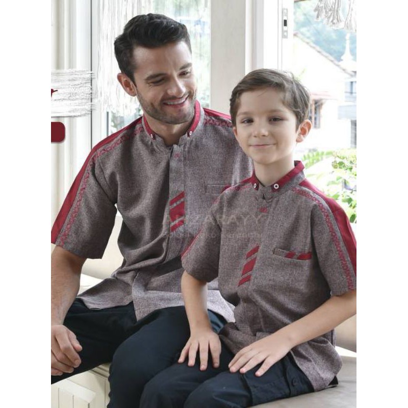 baju koko AHZARAYY couple ayah-anak syakir series