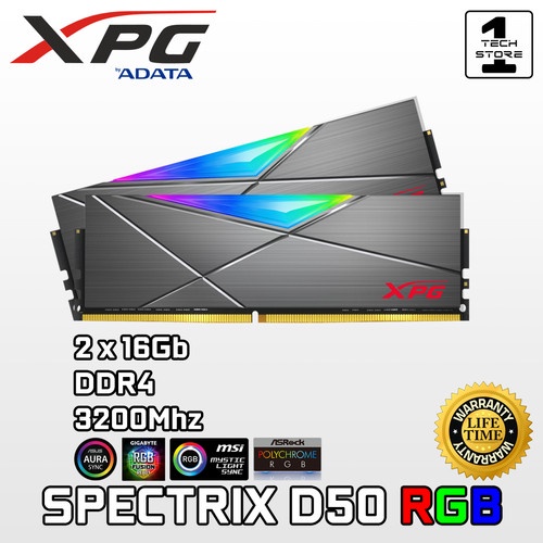 ADATA XPG SPECTRIX D50 DDR4 32GB (2X16GB) RGB 3200MHz NAMPOL GAN