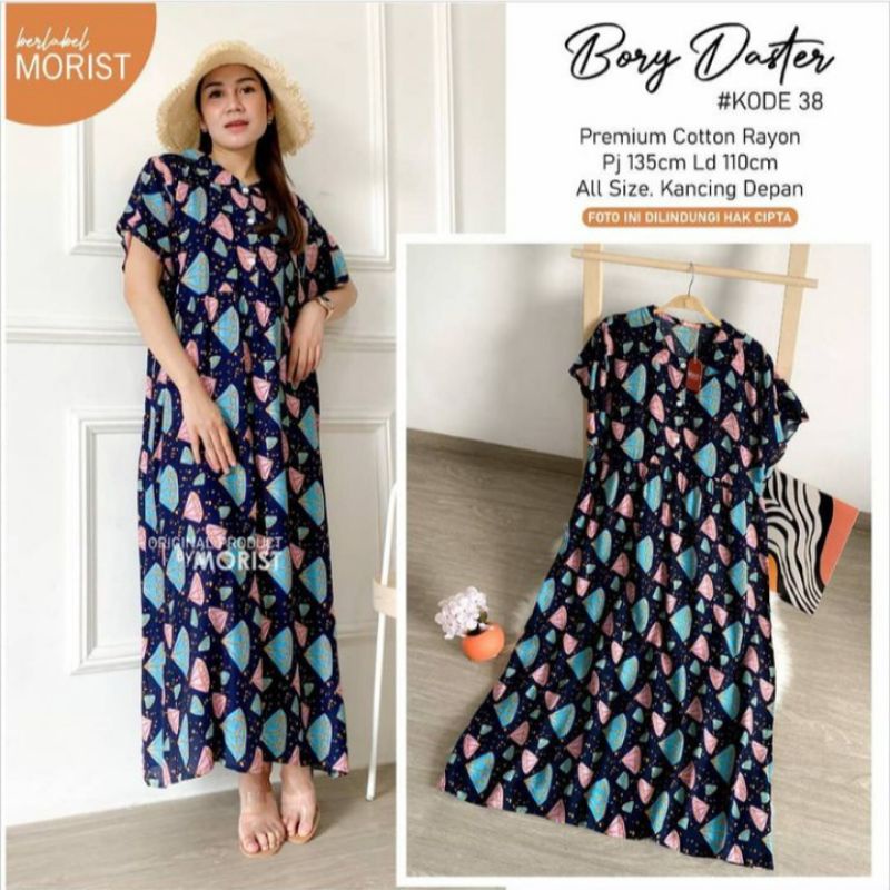 MORIST BORY DASTER ORIGINAL DASTER PANJANG PREMIUM COTTON RAYON HALUS JUMBO BUSUI