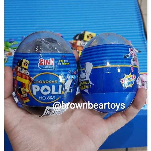 Robocar poli surprise egg isi lego