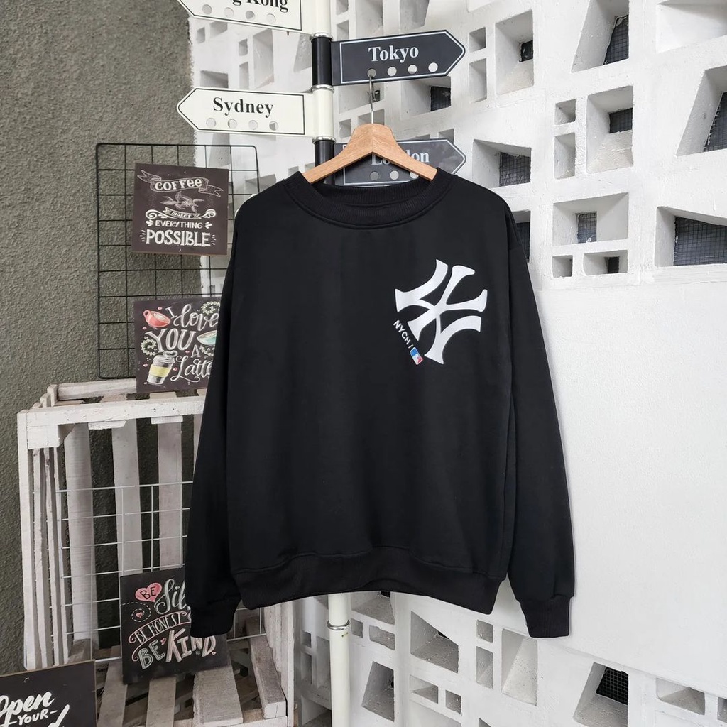 Sweatsthirt korean masa Kekinian motif NYCH Bahan Fleece