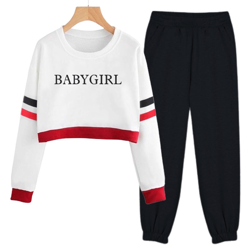 BESS - Setelan Set Wanita Murah / Setelan Set Sweater Crop + Jogger  - JESSIE BABYGIRL