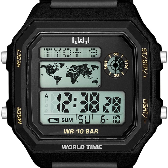 Q&amp;Q QnQ QQ M196J 001-003Y ORIGINAL DIGITAL WATCH Jam Tangan Pria Tali Karet