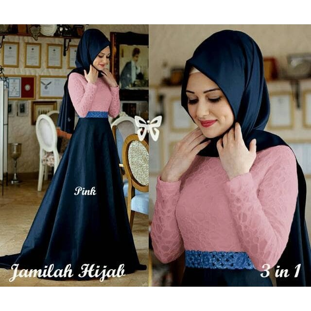 DeltaRA Jamilah Pink Busana Muslim Pesta Gamis Pesta terbaru