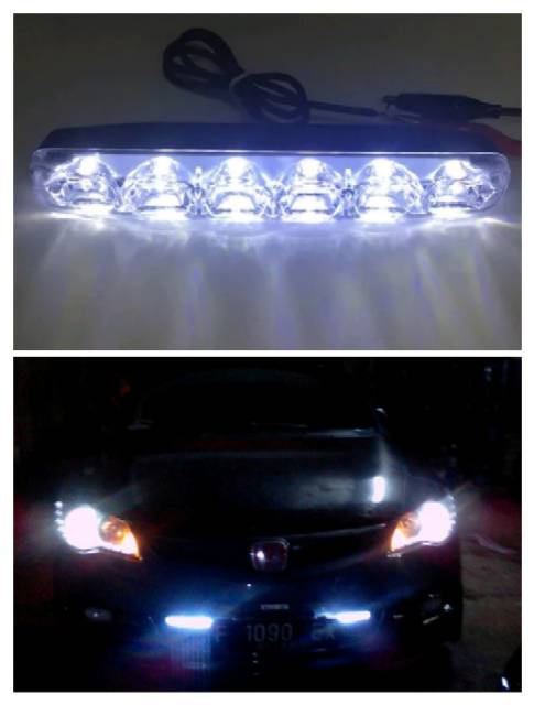 [COD] DRL 6 titik mata LED variasi bumper mobil