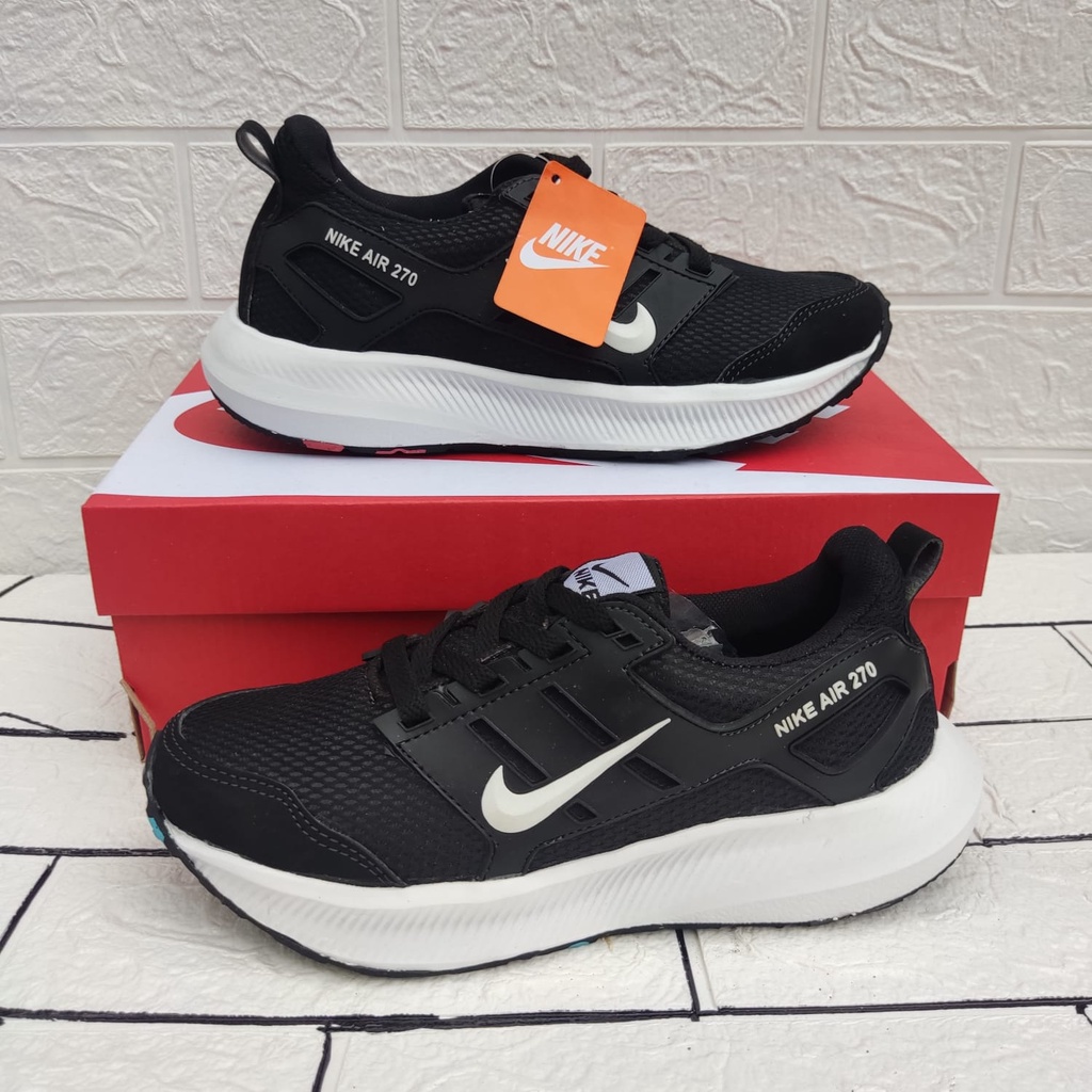 DISKON!! SEPATU SEKOLAH GRADE ORIGINAL NIKE AIR 270 MURAH SEPATU KASUAL KEREN TERBARU HITAM PUTIH