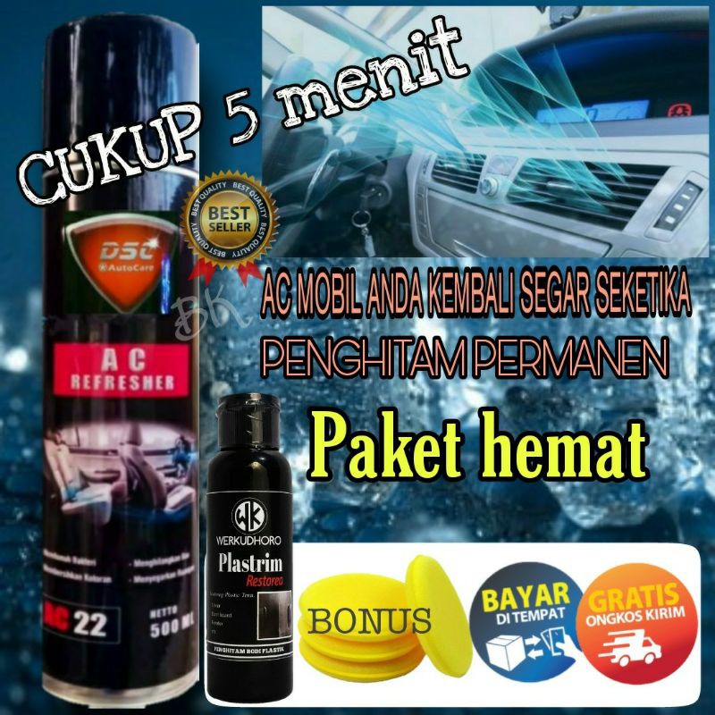 PEMBERSIH AC MOBIL / AC REFRESHER MOBIL /PENGHILANG BAU APEK &amp; PAKET PENGHITAM/BLACK TO BLACK