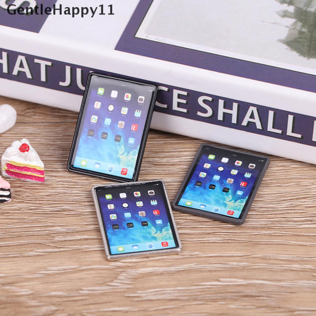 Gentlehappy 1:12rumah Boneka Miniatur Tablet Mini Laptop Komputer Model Boneka Dekorasi Rumah Mainan