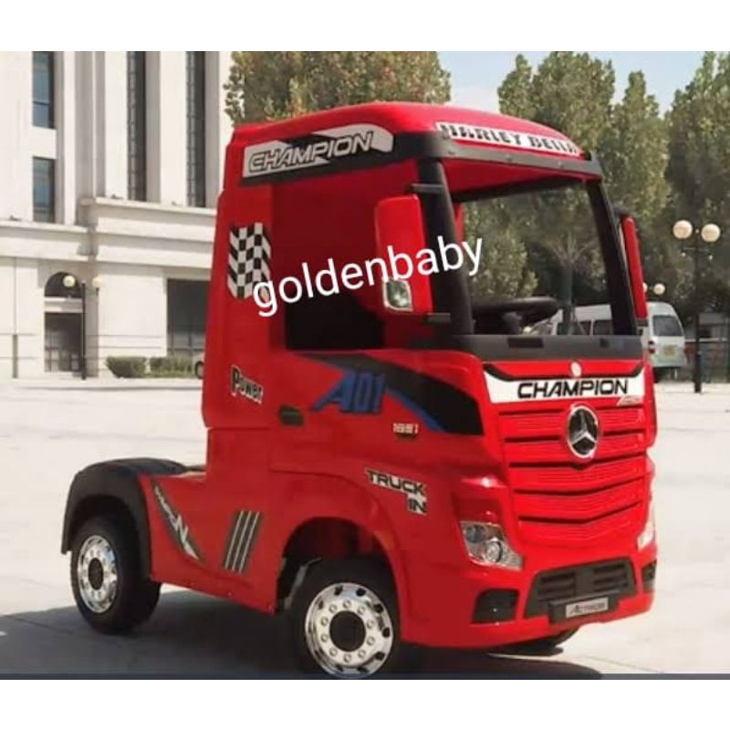 JOK KULIT mobil mainan anak aki pliko mercedes benz mercy truck actros lisensi