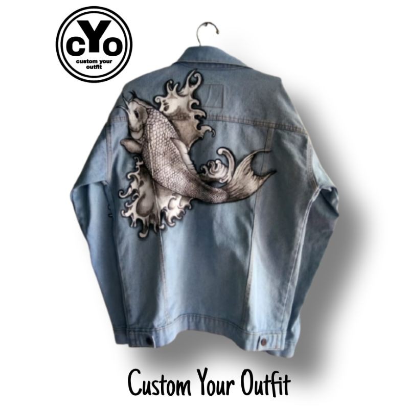 Jaket lukis sukajan koi