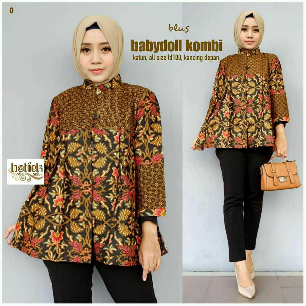 GROSIR BATIK BLOUSE BABYDOLL KOMBI