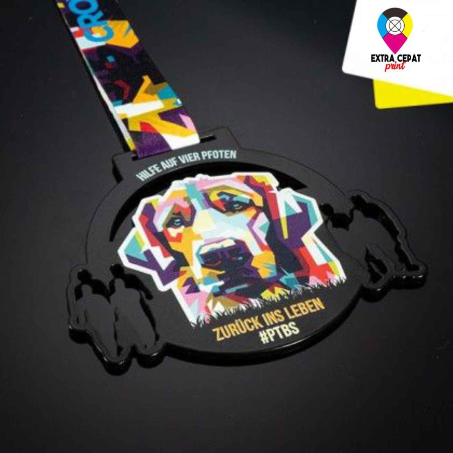 

001 - Lanyard 2 cm Print Full Colour + Medali Aklirik Bentuk Karakter