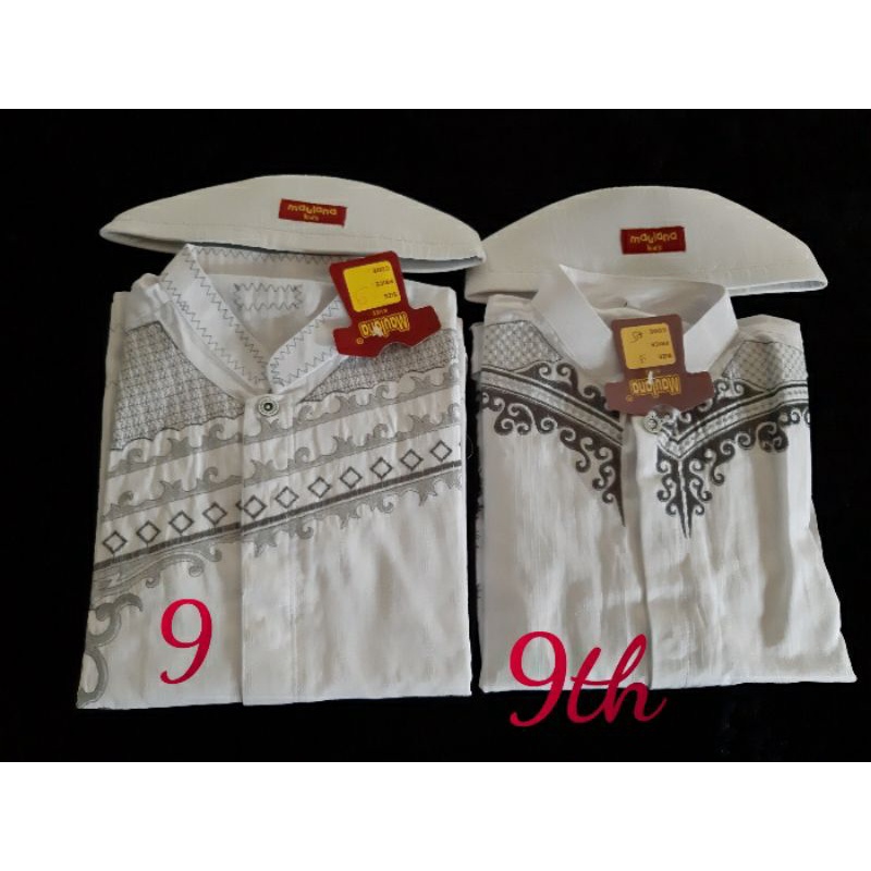 bajukoko putih setelan anak usia 8-10thn original maulana bahan katun