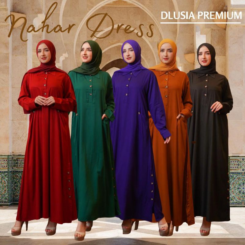 Daster arab Dlusia NAHAR Maxi Dress Premium Gamis TWILL Limited edition