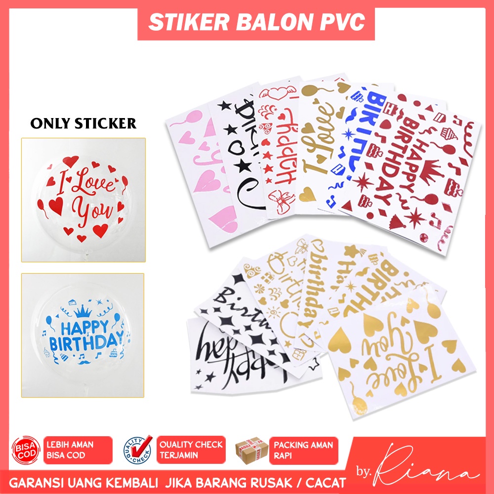 byRiana- Sticker Balon PVC happy birthday happy graduation