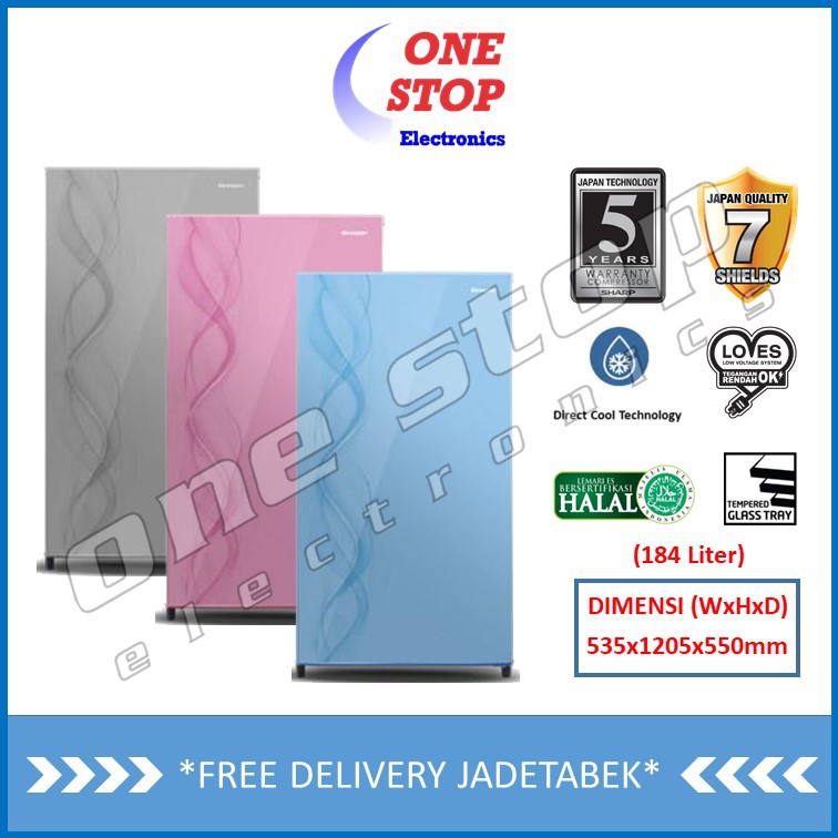 SHARP SJ-N192D-AB/AP/AS Kulkas Kirei III Series 184 L