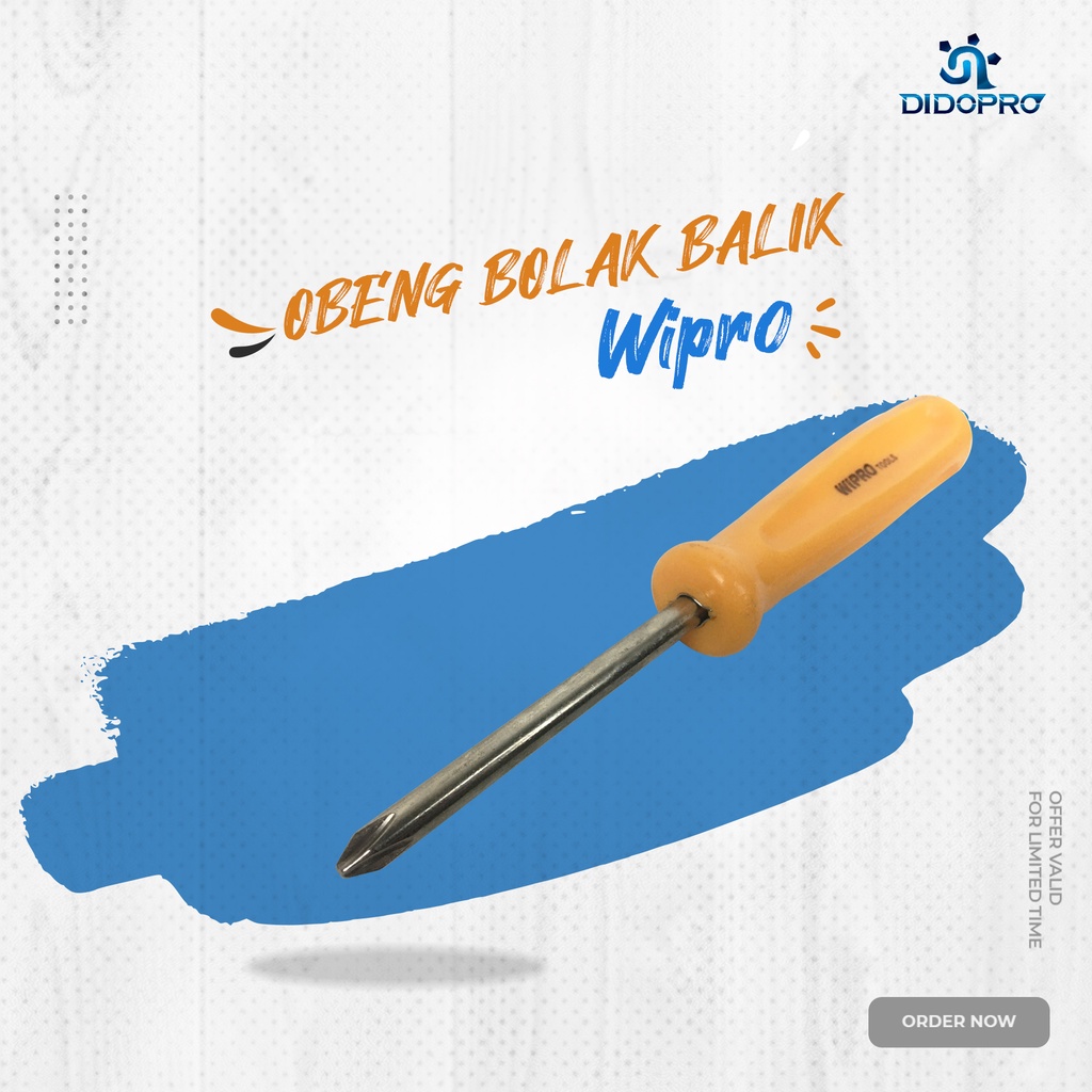 WIPRO Obeng Bulat 6mm Bolak Balik Kuning / 2 Ways Screwdriver Round