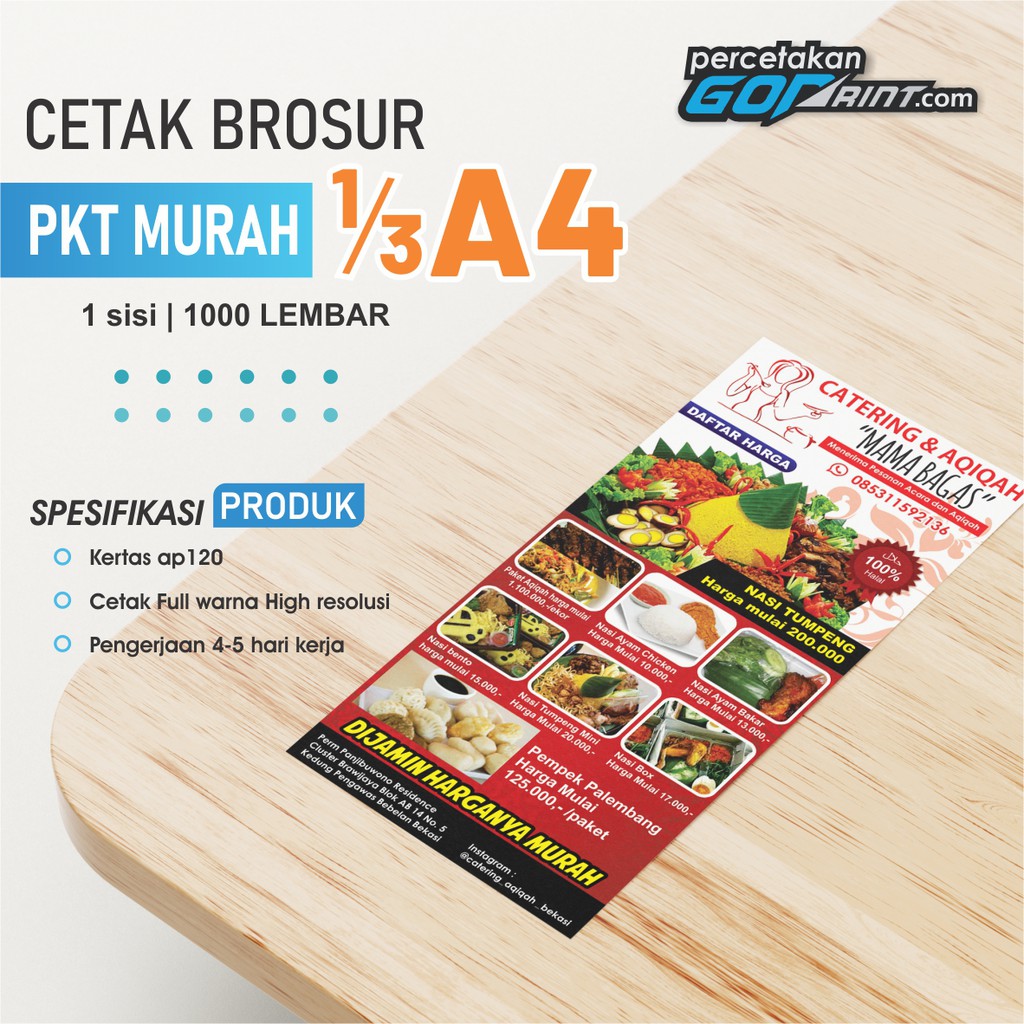 Cetak Brosur 1 3 A4 1000 Lembar Shopee Indonesia