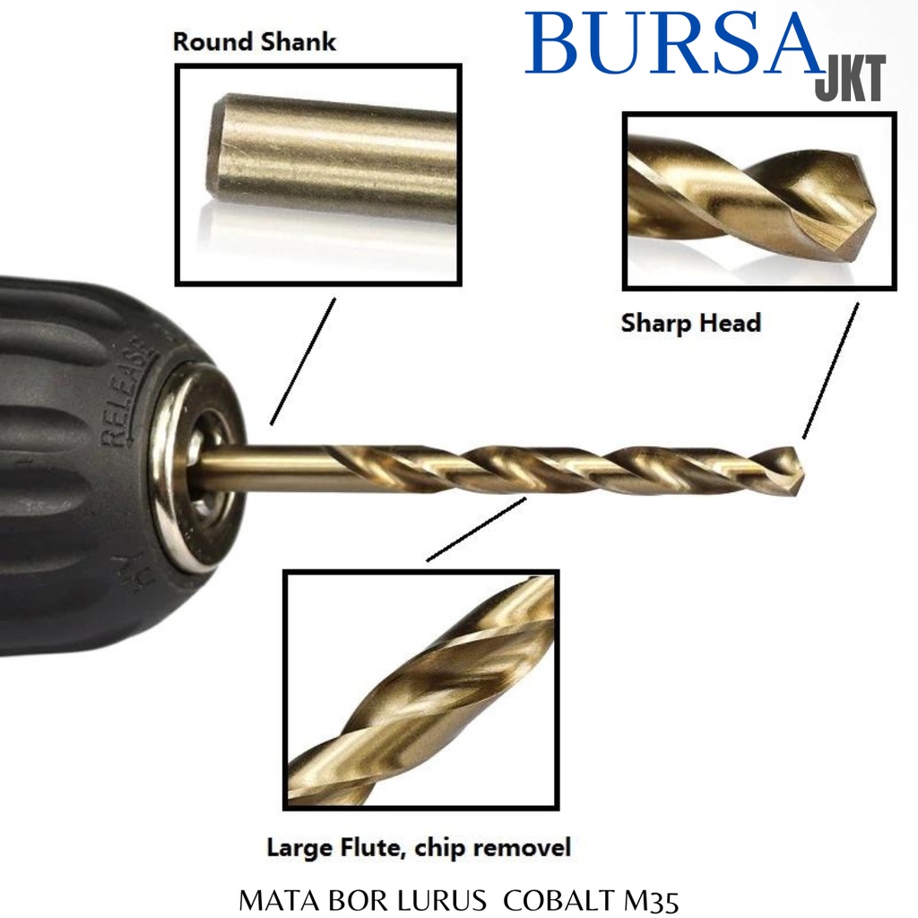 MATA BOR COBALT HSS CO LURUS DRILL BIT 5 - 12 MM