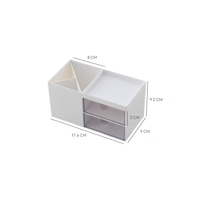 

File-Box- Minimalist 2 Drawer Desktop Storage - White -Box-File.