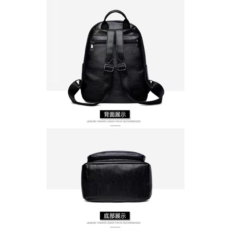 BJ31941 - BLACK/BROWN - TAS RANSEL WANITA FASHION IMPORT MODIS ELEGAN TERMURAH TERLARIS TERBARU BAGSTORE JAKARTA TAS BATAM LT1941 BQ3373