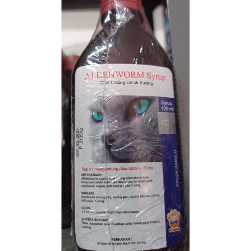 Obat cacing Albenworm syrup untuk kucing 120 ml 120ml