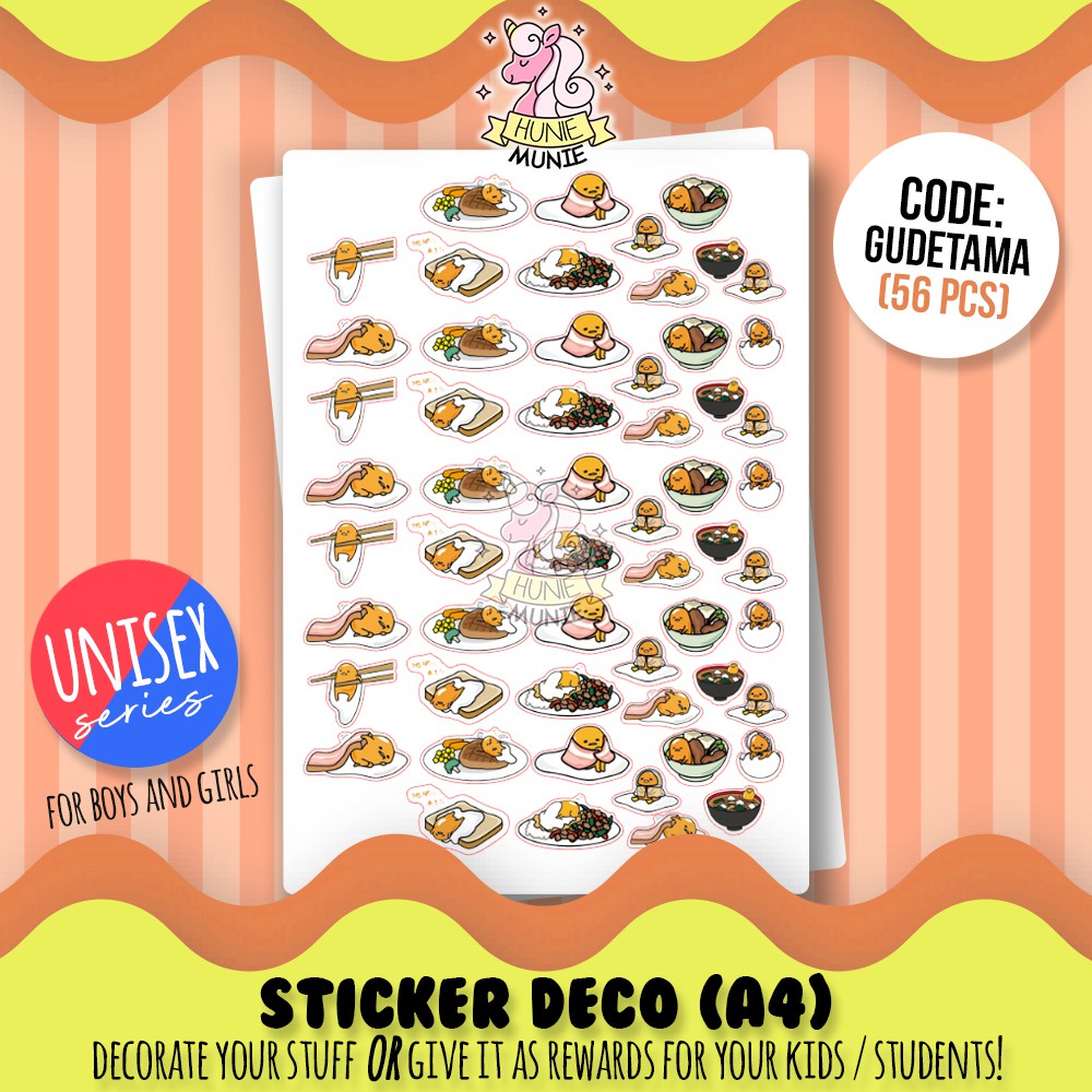 

Sticker Deco - Gudetama Stiker (56pcs) Unisex - Hunie Munie