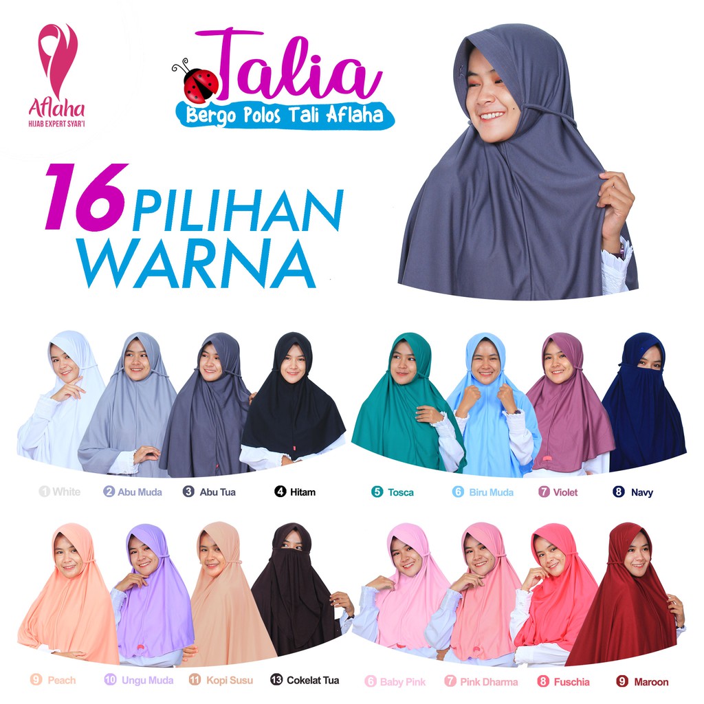 Jilbab Seria - Bergo Pet Antem - Bahan Kaos - Jilbab Aflaha