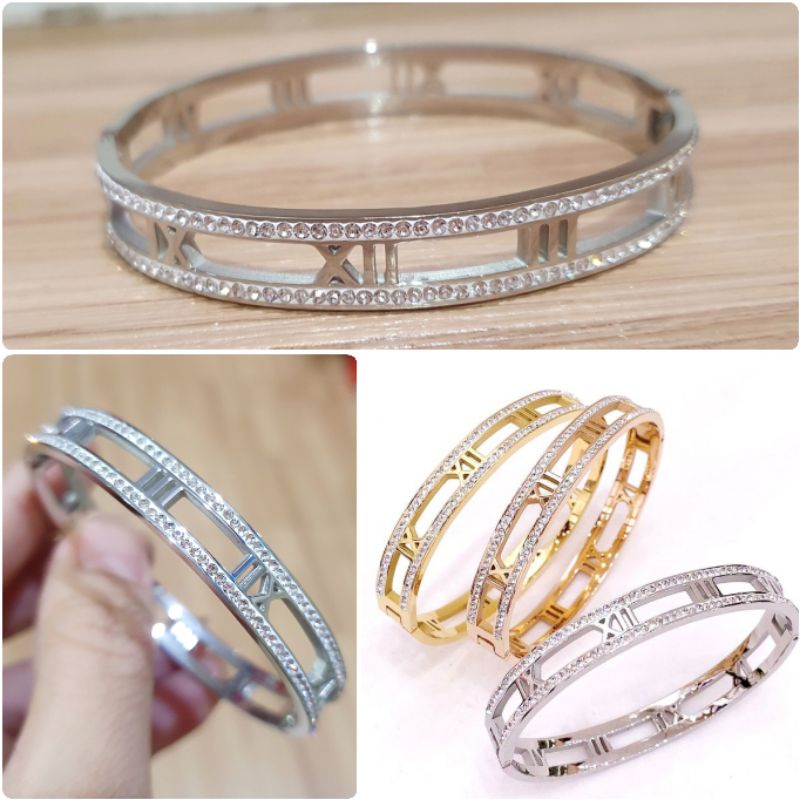 Gelang Titanium Asli Premium quality Stainless Steel Anti karat Bracelet Branded Band TG15