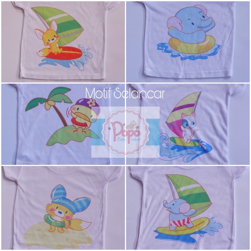 3pcs / 6pcs Kaos Setali /Oblong Putih (BABY)