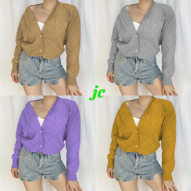 JCNS - CARDI SQUARE / Cardigan Rajut Wanita Model Kekinian / Cardigan Rajut Wanita Square