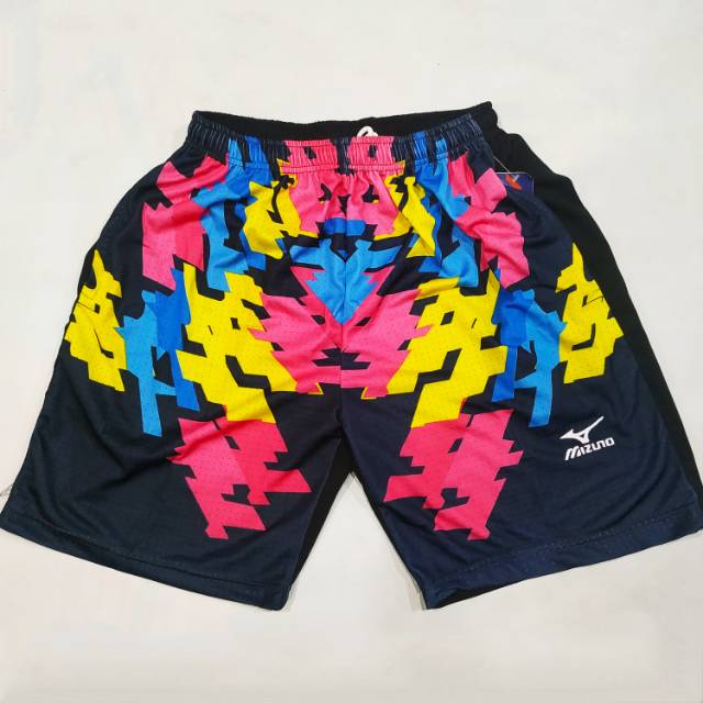  Celana  Volly  Mizuno Full  printing  celana  pendek berkantong 