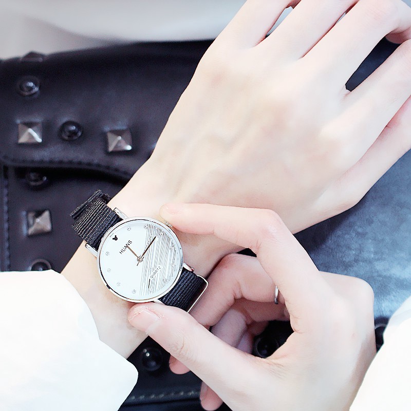 ✅ COD KUMA Jam Tangan Wanita Quartz Casual Korea Watches Nylon Strap Fashion Import