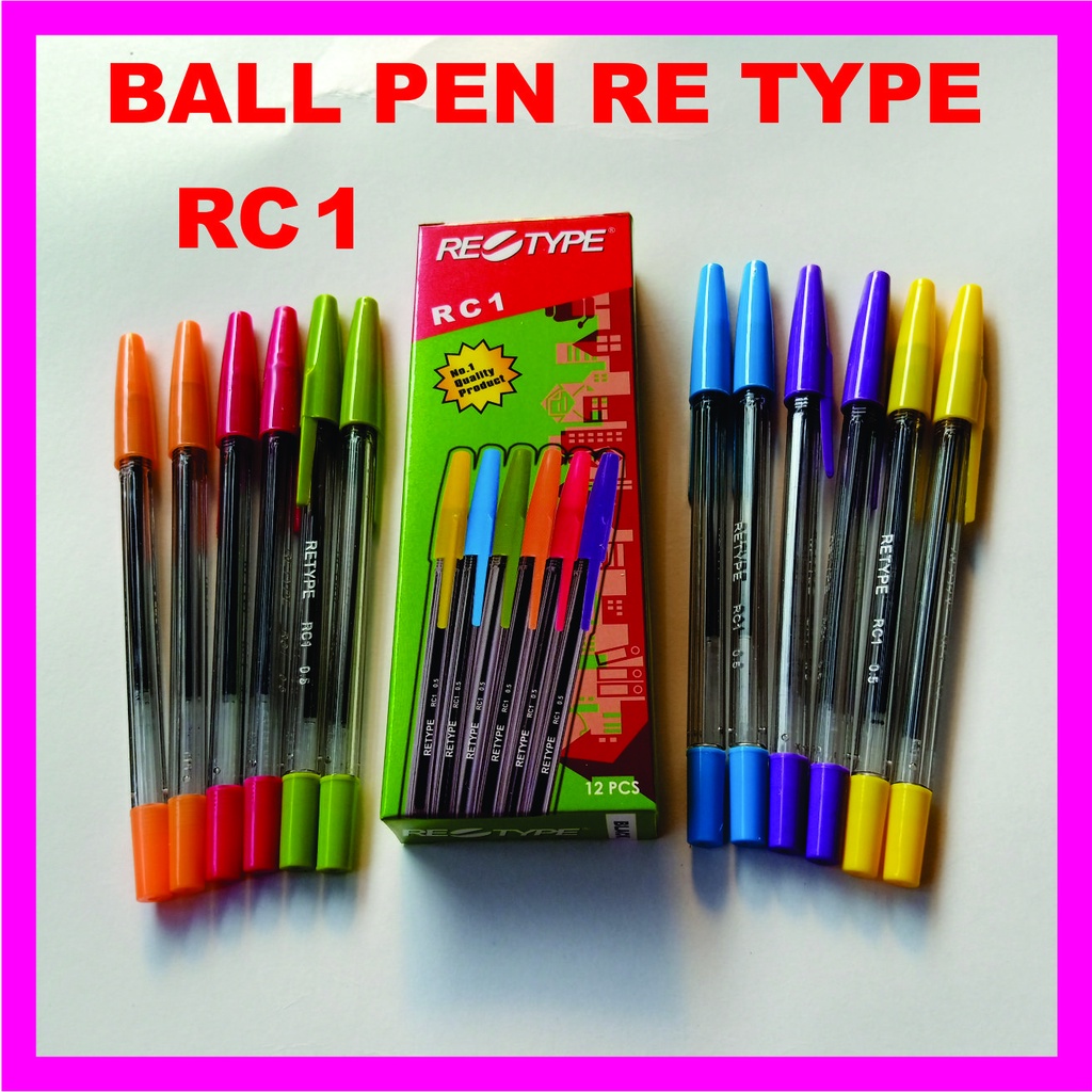 

BAL PEN RE TYPE RC1 / PEN OIL GEL RE TYPE 0.5 MM HITAM (12PCS)