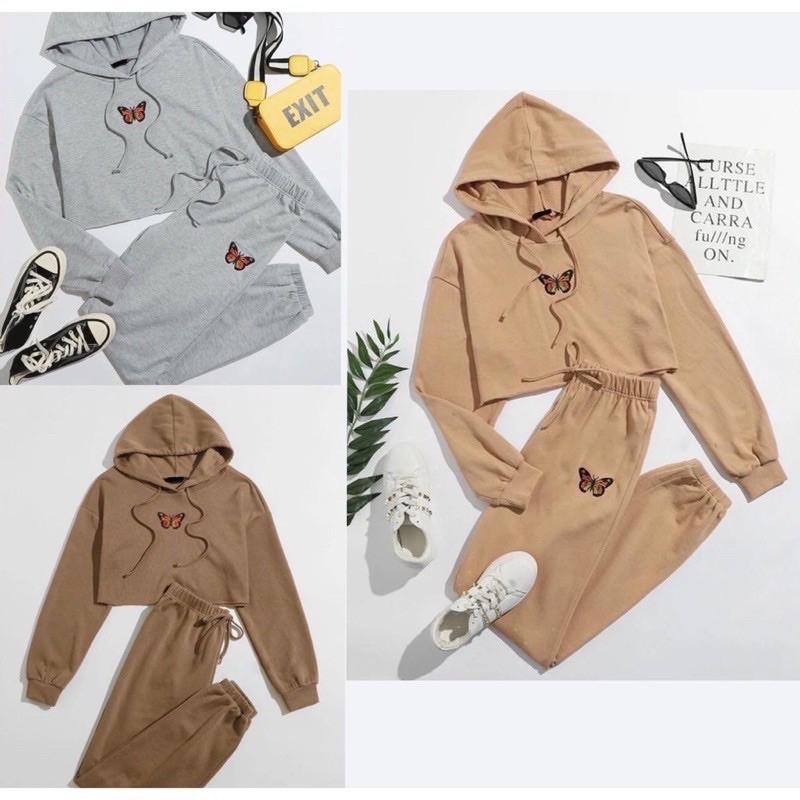 SET MARIPOSA / SETELAN WANITA HODDIE + CELANA JOGGER