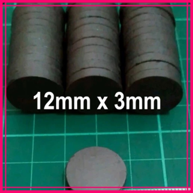 (10pcs) Magnet Hitam Magnet Ferrite Magnet Kulkas Mgnet Koin Magnet Bulat