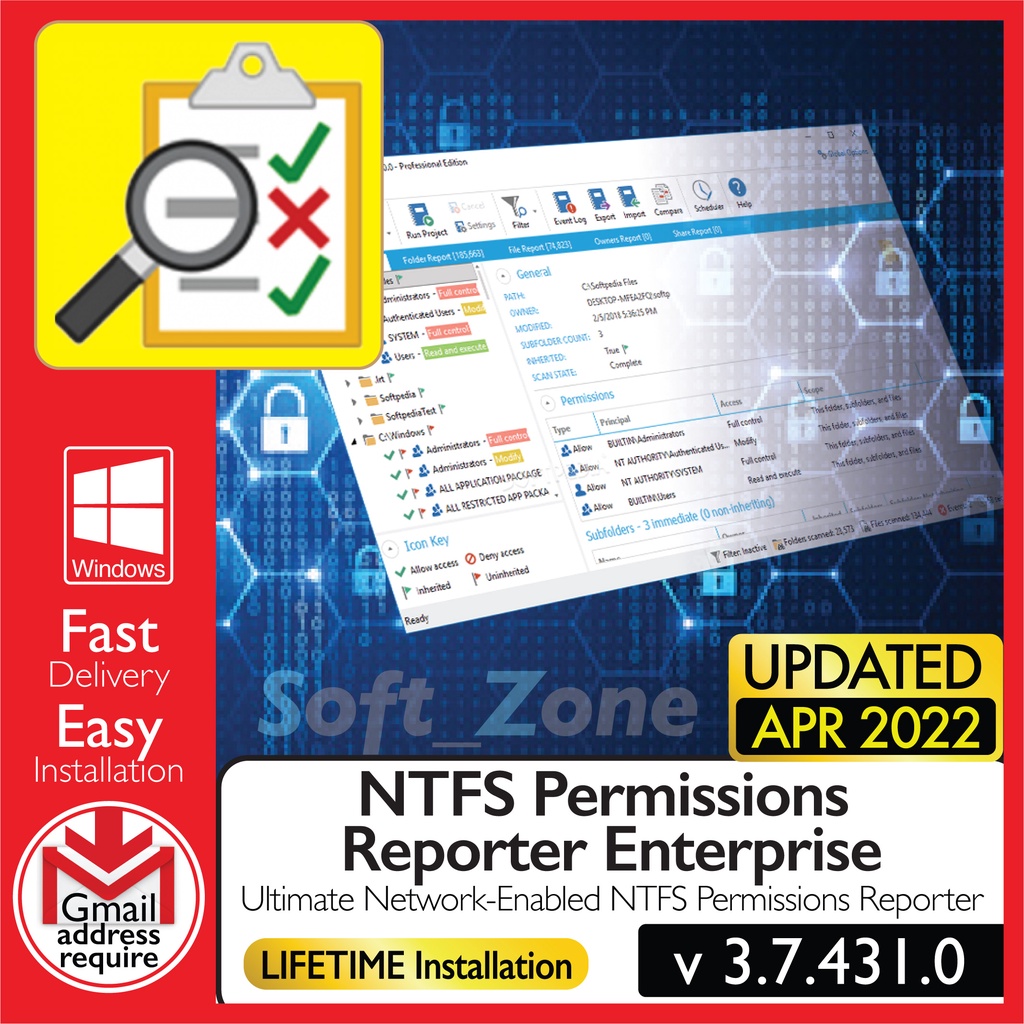 

NTFS Prmssns Rprtr 3.7.431.0 Entrprs - Ultmt Ntwrk-Enbld NTFS Prmssns Rprtr - Dgtl Dwnld