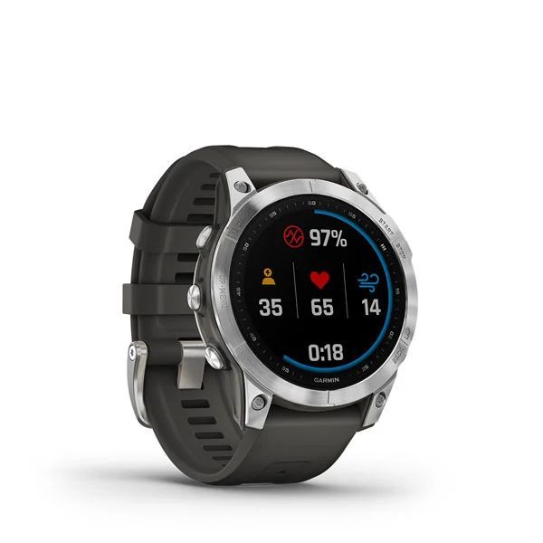 Garmin Fenix 7 Silver with Graphite Band - Garansi Resmi TAM 2 Tahun