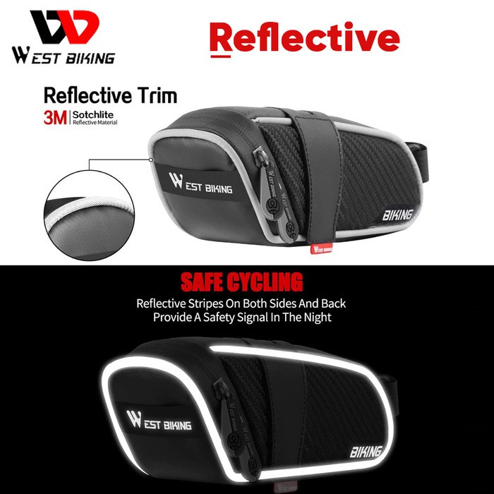 Tas Sepeda MTB Roadbike Seli West Biking Tas Sadel Reflective B2