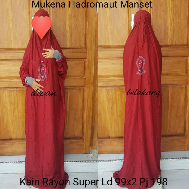 Mukena hadromaut terompah tangan manset